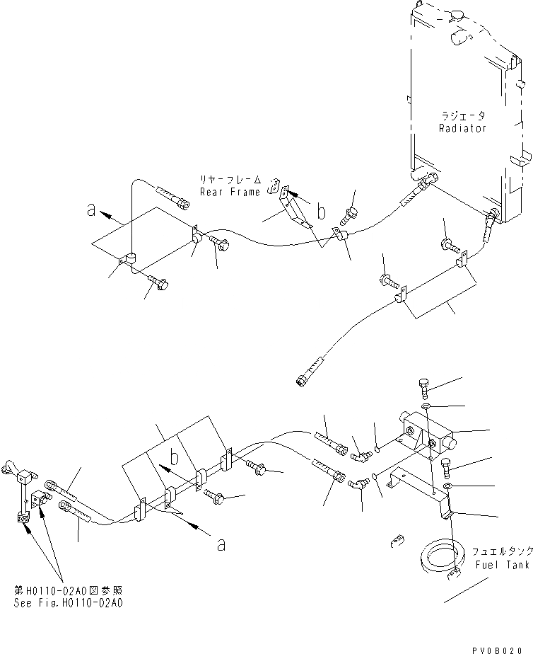 Схема запчастей Komatsu WA320-3 - ЛИНИИ МАСЛООХЛАДИТЕЛЯ СИСТЕМА ОХЛАЖДЕНИЯ