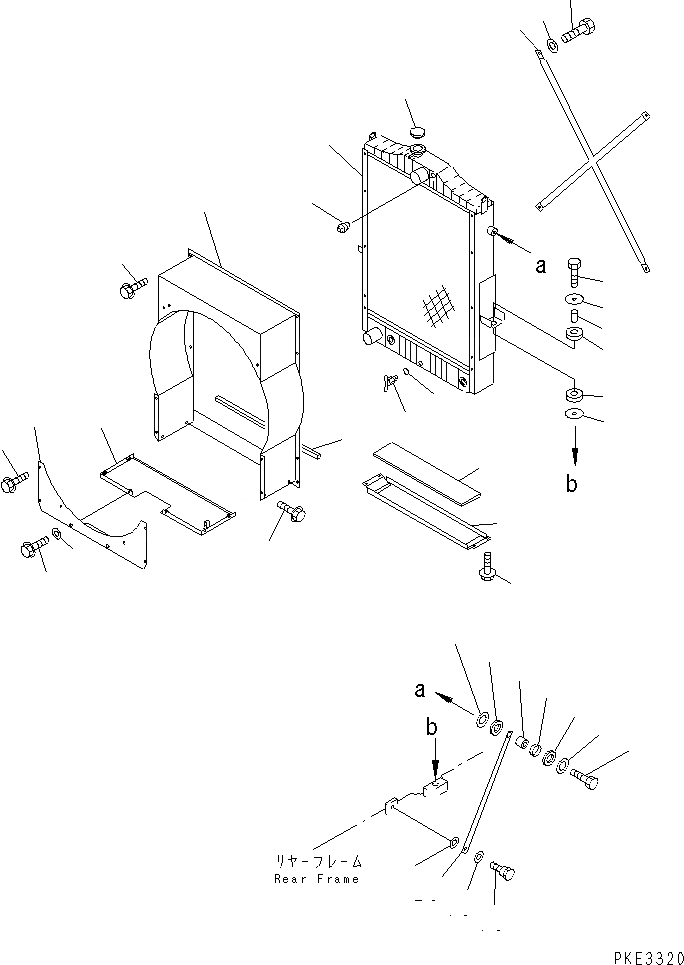 Схема запчастей Komatsu WA320-3 - РАДИАТОР (ВНУТР. ЧАСТИ И КРЕПЛЕНИЕ) СИСТЕМА ОХЛАЖДЕНИЯ