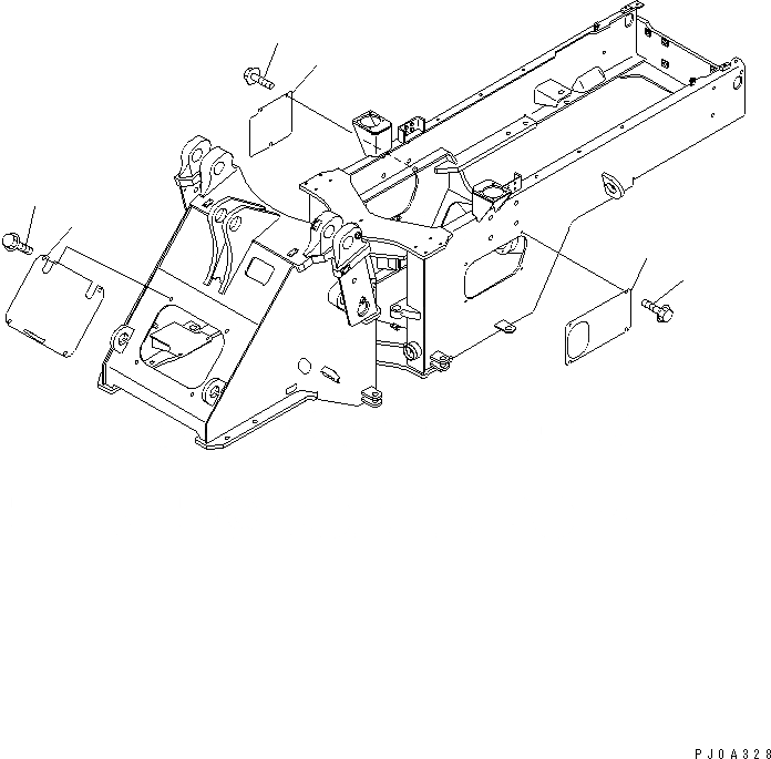 Схема запчастей Komatsu WA320-3 - БЛОКИРОВКА И КРЫШКИ(ПЕРЕДН. И ЗАДН. РАМА COVER) (ПЕРЕДН. НАВЕСН. ОБОРУД) ОСНОВНАЯ РАМА И ЕЕ ЧАСТИ