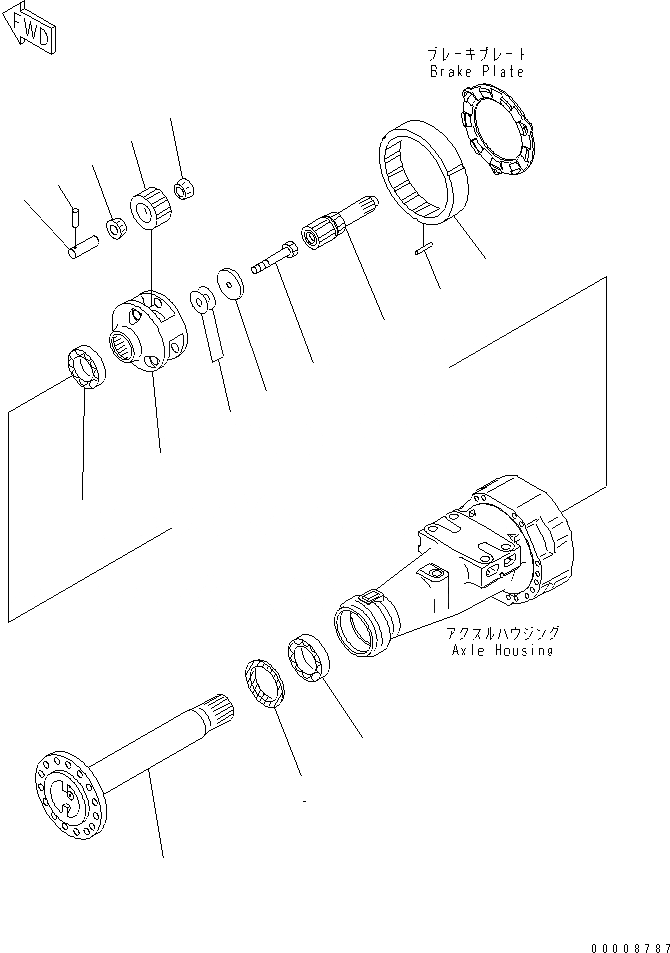 Схема запчастей Komatsu WA320-5 - ПЕРЕДНИЙ МОСТ (КОНЕЧНАЯ ПЕРЕДАЧА) ТРАНСМИССИЯ