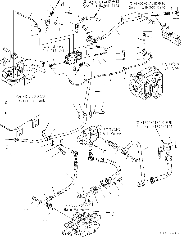 Схема запчастей Komatsu WA320-5 - ГИДРОЛИНИЯ (ОСНОВН. ЛИНИЯ /) (4-Х СЕКЦИОНН. КЛАПАН) ГИДРАВЛИКА