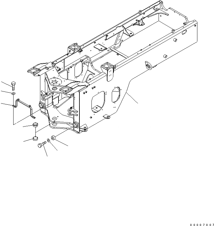 Схема запчастей Komatsu WA320-5 - ЗАДН. РАМА (ДЛЯ ДОПОЛН. ПРОТИВОВЕС) ОСНОВНАЯ РАМА И ЕЕ ЧАСТИ