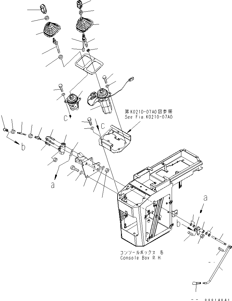 Схема запчастей Komatsu WA320-5 - ПОЛ (УПРАВЛЕНИЕ ПОГРУЗКОЙ) (/) (КЛАПАН PPC И РЫЧАГ) (ДЛЯ MONO+MONO РЫЧАГ) КАБИНА ОПЕРАТОРА И СИСТЕМА УПРАВЛЕНИЯ