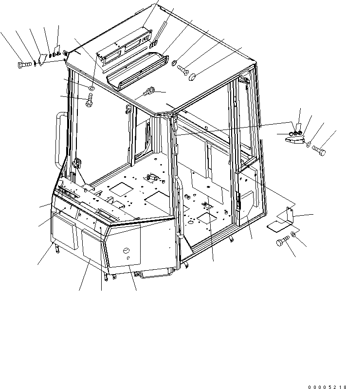 Схема запчастей Komatsu WA320-5 - КАБИНА ROPS (ЩИТКИ¤ COVER) КАБИНА ОПЕРАТОРА И СИСТЕМА УПРАВЛЕНИЯ