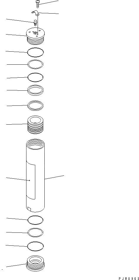 Схема запчастей Komatsu WA320-5 - АККУМУЛЯТОР (ВНУТР. ЧАСТИ) (ДЛЯ E.C.S.S.) ОСНОВН. КОМПОНЕНТЫ И РЕМКОМПЛЕКТЫ