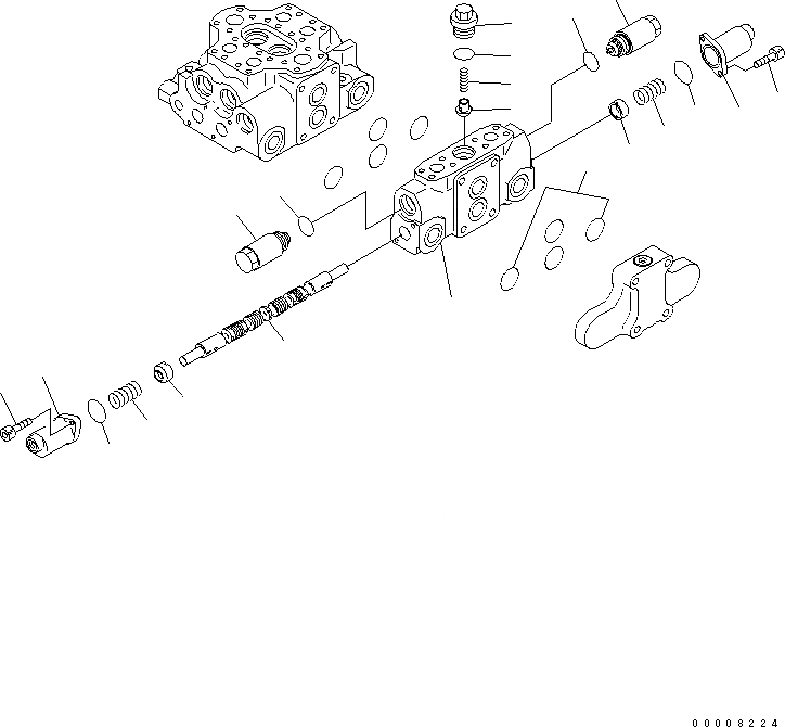 Схема запчастей Komatsu WA320-5 - УПРАВЛЯЮЩ. КЛАПАН (3-Х СЕКЦИОНН.) (/) ОСНОВН. КОМПОНЕНТЫ И РЕМКОМПЛЕКТЫ