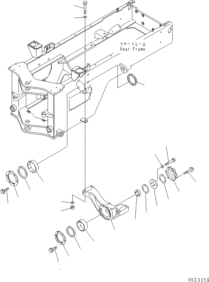 Схема запчастей Komatsu WA320-3CS - ЗАДН. МОСТ СУППОРТ ОСНОВНАЯ РАМА И ЕЕ ЧАСТИ