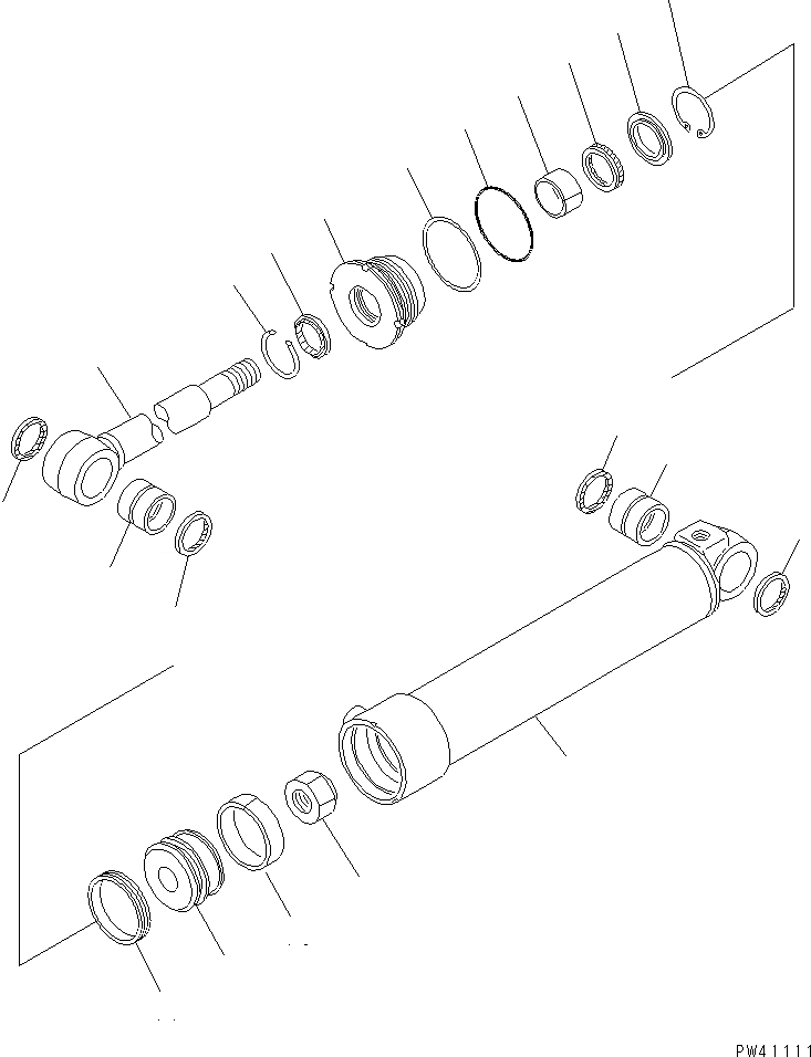 Схема запчастей Komatsu WA320-3CS - ЦИЛИНДР НАКЛОНА ОСНОВН. КОМПОНЕНТЫ И РЕМКОМПЛЕКТЫ