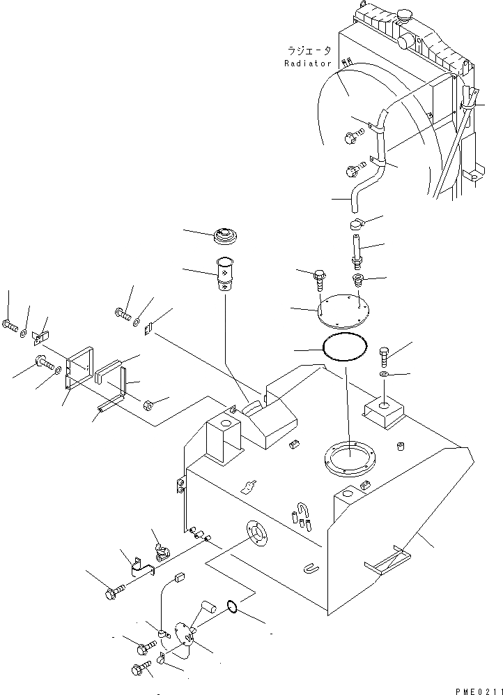 Схема запчастей Komatsu WA320-3 - ТОПЛИВН. БАК.(№-) КОМПОНЕНТЫ ДВИГАТЕЛЯ И ЭЛЕКТРИКА