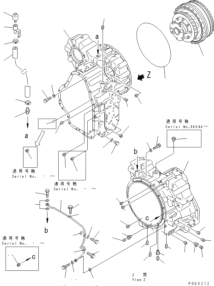 Схема запчастей Komatsu WA320-3 - ТРАНСМИССИЯ (КОРПУС ТРАНСМИССИИ) (/)(№-) СИЛОВАЯ ПЕРЕДАЧА