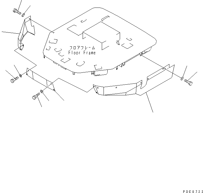 Схема запчастей Komatsu WA320-3 - ПОКРЫТИЕ ПОЛА (КАБИНА ROPS)(№-) РАМА И ЧАСТИ КОРПУСА