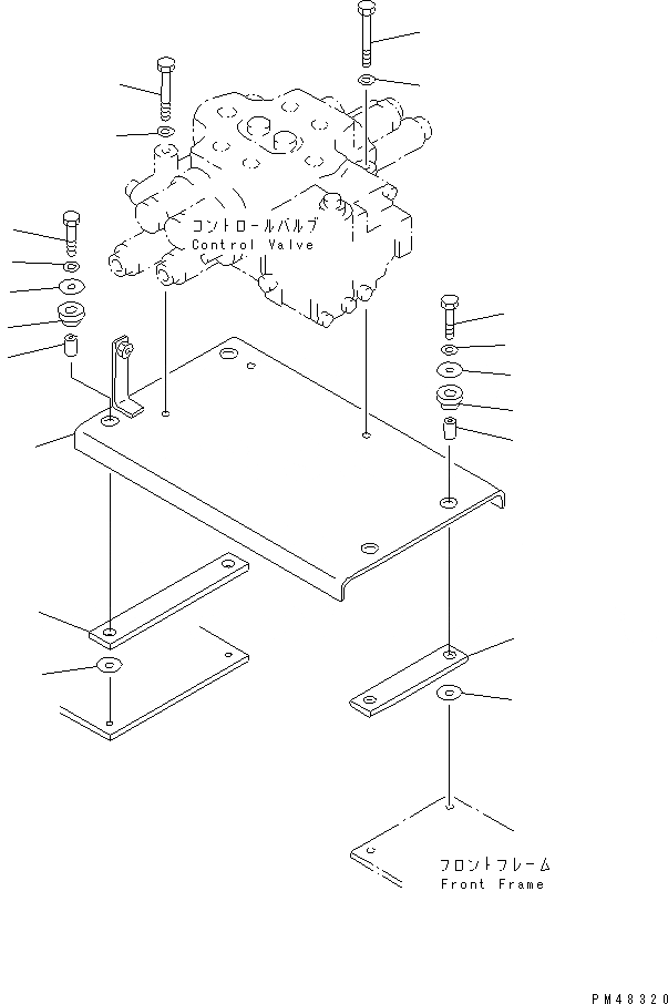 Схема запчастей Komatsu WA320-3 - 2-Х СЕКЦИОНН. КРЕПЛЕНИЕ КОНТРОЛЬНОГО КЛАПАНА(№-) УПРАВЛ-Е РАБОЧИМ ОБОРУДОВАНИЕМ