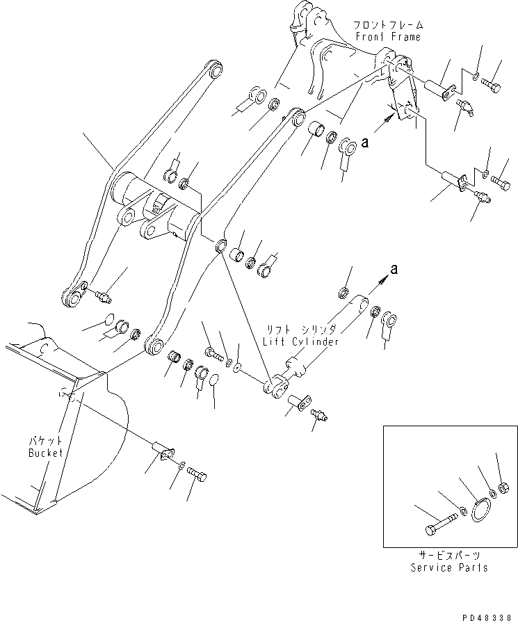 Схема запчастей Komatsu WA320-3 - РУКОЯТЬ(№-) РАБОЧЕЕ ОБОРУДОВАНИЕ