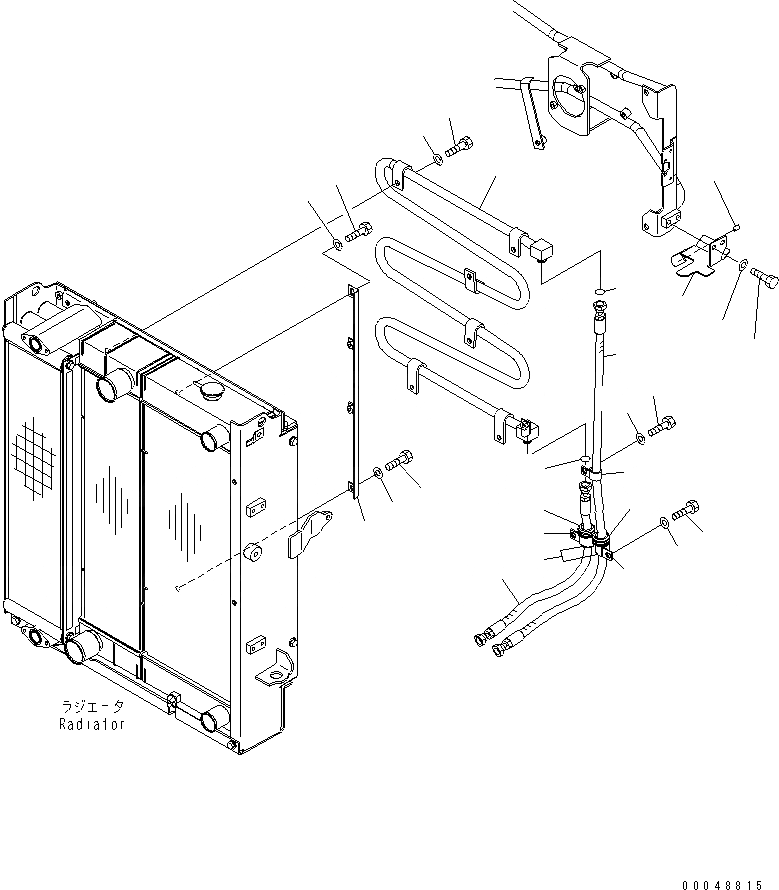 Схема запчастей Komatsu WA320-5 - РАДИАТОР (ТРУБЫ ОХЛАДИТЕЛЬ И ФИЛЬТР. КРЫШКА COVER)(№7-) СИСТЕМА ОХЛАЖДЕНИЯ