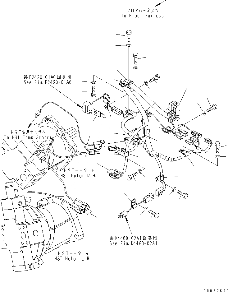 Схема запчастей Komatsu WA320-5 - ЗАДН. Э/ПРОВОДКА (/) (HST Э/ПРОВОДКА) ЭЛЕКТРИКА