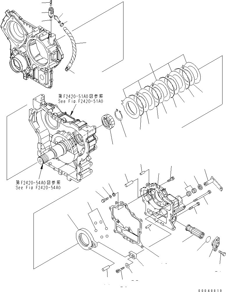 Схема запчастей Komatsu WA320-5 - ПЕРЕДАЧА (/) (ТОРМОЗ.)(№-8) СИЛОВАЯ ПЕРЕДАЧА