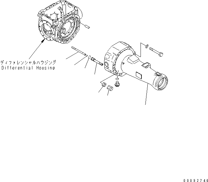 Схема запчастей Komatsu WA320-5 - ЗАДН. МОСТ (КОЖУХ МОСТА) (ЛЕВ.) СИЛОВАЯ ПЕРЕДАЧА