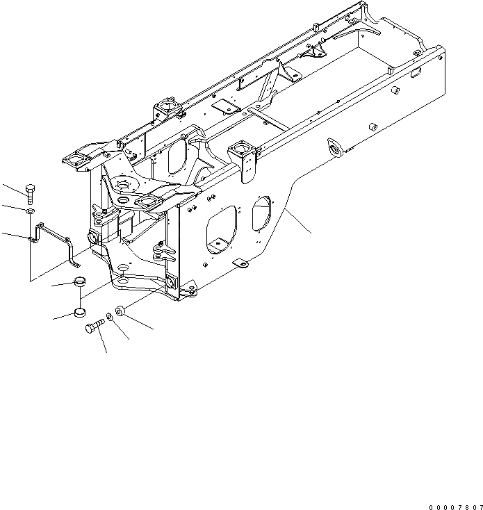 Схема запчастей Komatsu WA320-5 - ЗАДН. РАМА (ДЛЯ ДОПОЛН. ПРОТИВОВЕС) ОСНОВНАЯ РАМА И ЕЕ ЧАСТИ