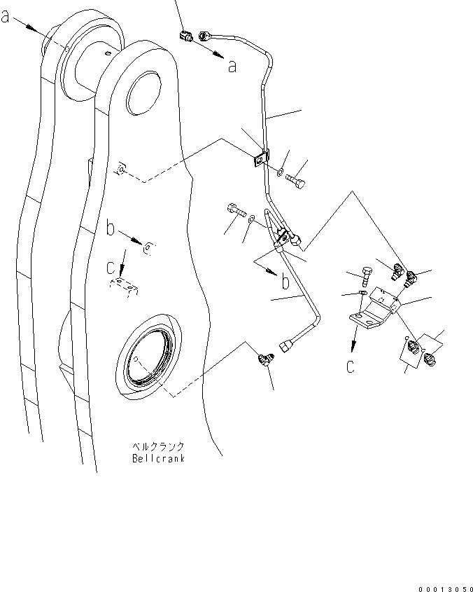 Схема запчастей Komatsu WA320-5 - УДАЛЕННАЯ СМАЗКА (BELL CRANK) ОСНОВНАЯ РАМА И ЕЕ ЧАСТИ