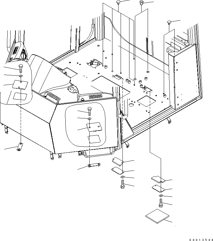 Схема запчастей Komatsu WA320-5 - ПОЛ (ЗАГЛУШКА) (БЕЗ КОНДИЦИОНЕРА) (ДЛЯ КРОМЕ ЯПОН.) КАБИНА ОПЕРАТОРА И СИСТЕМА УПРАВЛЕНИЯ
