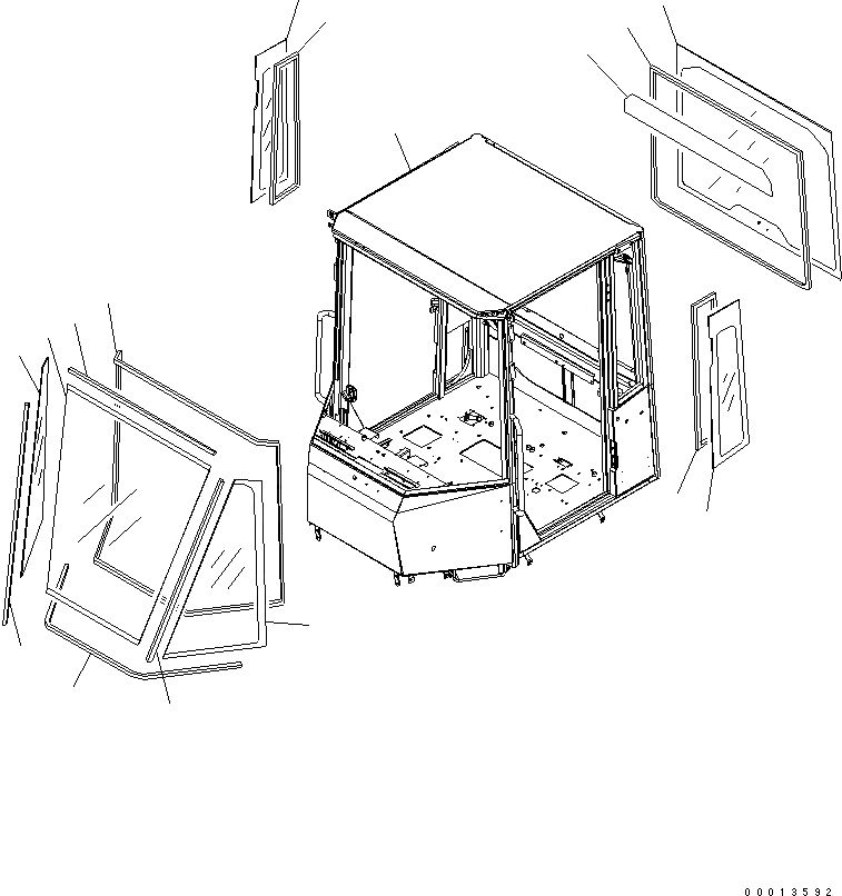 Схема запчастей Komatsu WA320-5 - КАБИНА ROPS (КУЗОВ¤ СТЕКЛА) (ДЛЯ КРОМЕ ЯПОН.) КАБИНА ОПЕРАТОРА И СИСТЕМА УПРАВЛЕНИЯ