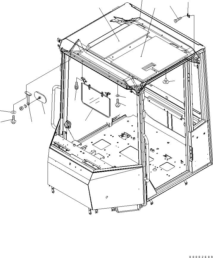Схема запчастей Komatsu WA320-5 - КАБИНА ROPS (КРЫША ПОДУШКА) (ДЛЯ КРОМЕ ЯПОН.) КАБИНА ОПЕРАТОРА И СИСТЕМА УПРАВЛЕНИЯ