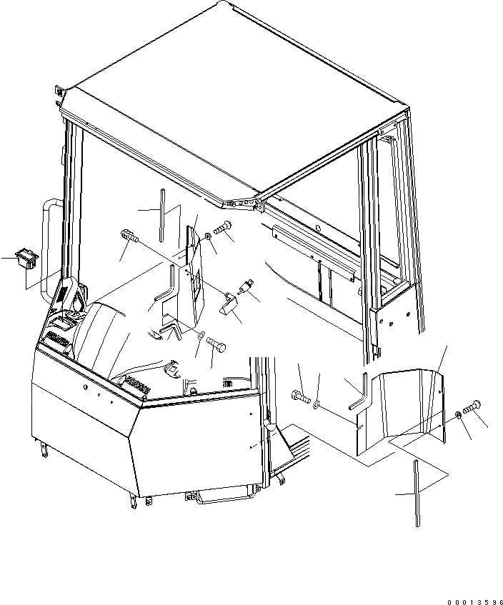 Схема запчастей Komatsu WA320-5 - КАБИНА ROPS (COVER) (ДЛЯ КРОМЕ ЯПОН.) (С КОНДИЦИОНЕРОМ LESS) КАБИНА ОПЕРАТОРА И СИСТЕМА УПРАВЛЕНИЯ