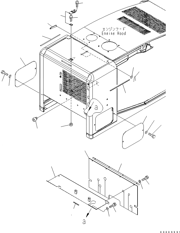 Схема запчастей Komatsu WA320-5 - КАПОТ (BULKHEAD) (ДЛЯ УДЛИНН. ВПУСК ВОЗДУХА) ЧАСТИ КОРПУСА