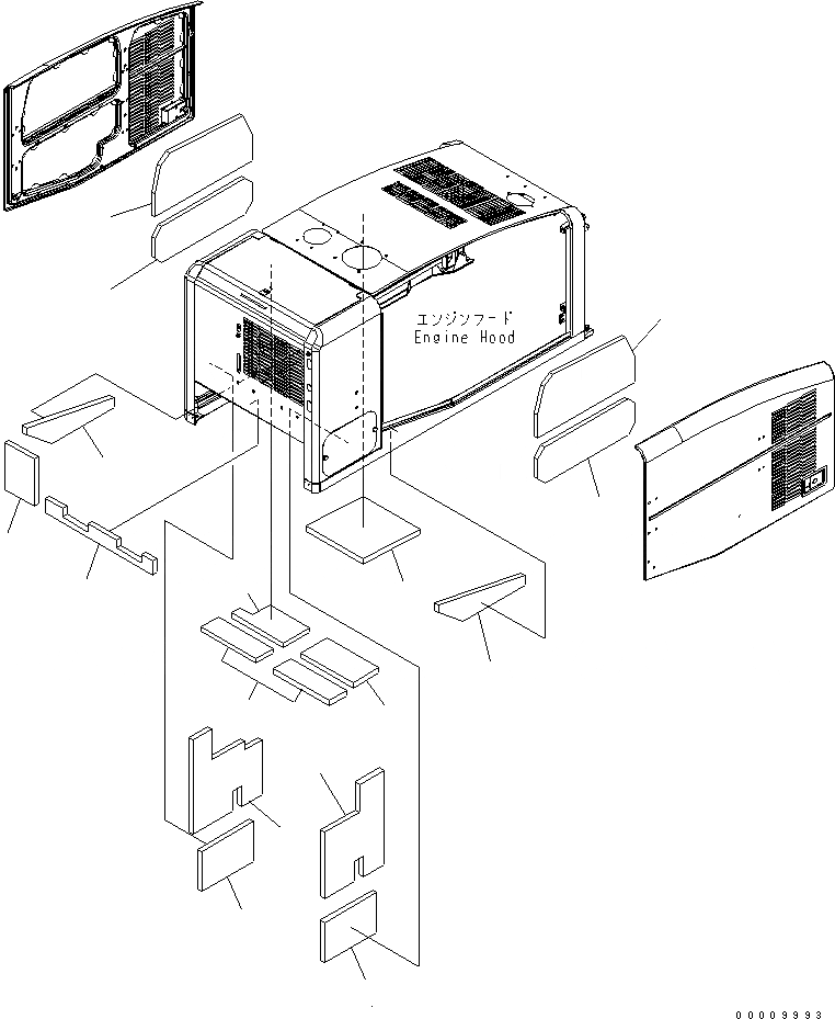 Схема запчастей Komatsu WA320-5 - КАПОТ (ЩИТКИ) (ДЛЯ УДЛИНН. ВПУСК ВОЗДУХА) ЧАСТИ КОРПУСА
