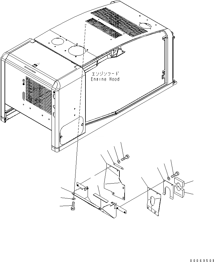 Схема запчастей Komatsu WA320-5 - КАПОТ (ВОЗДУХОВОДЫ COVER) ЧАСТИ КОРПУСА