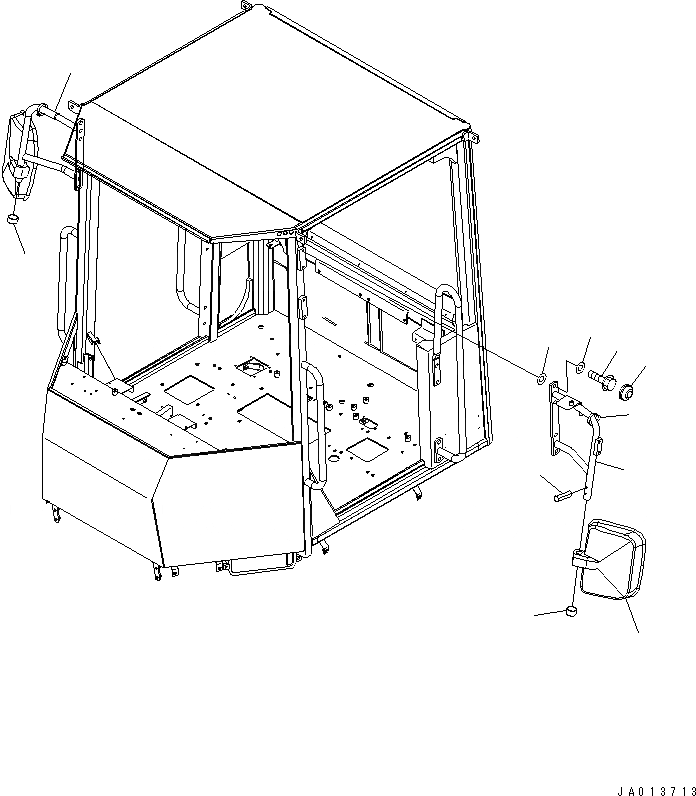 Схема запчастей Komatsu WA320-5 - ЗЕРКАЛА(ДЛЯ НАВЕСА¤ KOMTRAX И КРОМЕ ЯПОН.) ЧАСТИ КОРПУСА