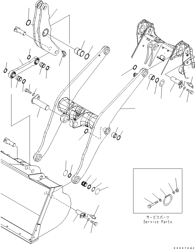 Схема запчастей Komatsu WA320-5 - РУКОЯТЬ И BELL CRANK (ВЫСОК. ПОДЪЕМ РУКОЯТЬ)(№-) РАБОЧЕЕ ОБОРУДОВАНИЕ