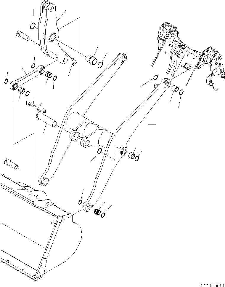 Схема запчастей Komatsu WA320-5 - РУКОЯТЬ И BELL CRANK(№-) РАБОЧЕЕ ОБОРУДОВАНИЕ