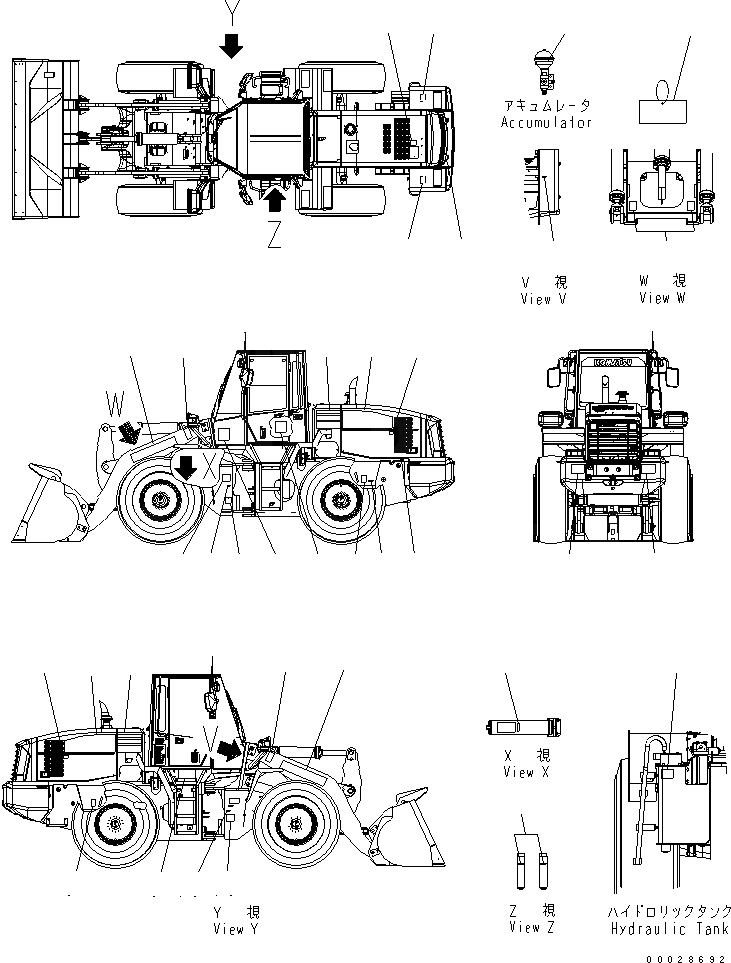 Схема запчастей Komatsu WA320-5 - МАРКИРОВКА (АНГЛ.) (ДЛЯ СТРАН ЕС) МАРКИРОВКА