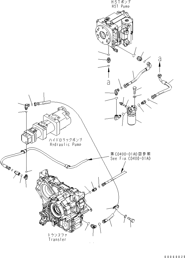 Схема запчастей Komatsu WA320-6 - HST МАСЛ. ЛИНИЯ (ФИЛЬТР. И ПЕРЕДАЧА ЛИНИЯ)(№7-) СИЛОВАЯ ПЕРЕДАЧА