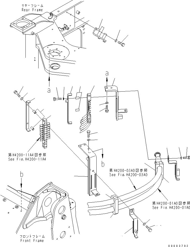 Схема запчастей Komatsu WA320-6 - ГИДРОЛИНИЯ (ТРУБЫ КРЕПЛЕНИЕ) (ДЛЯ 4-Х СЕКЦИОНН. КЛАПАН)(№7-) ГИДРАВЛИКА