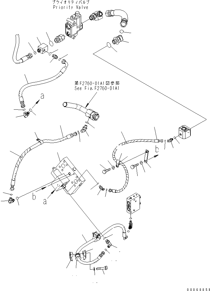 Схема запчастей Komatsu WA320-6 - ЭКСТРЕНН. РУЛЕВ. УПРАВЛЕНИЕ (КЛАПАН И ЛИНИЯ)(№7-) ГИДРАВЛИКА
