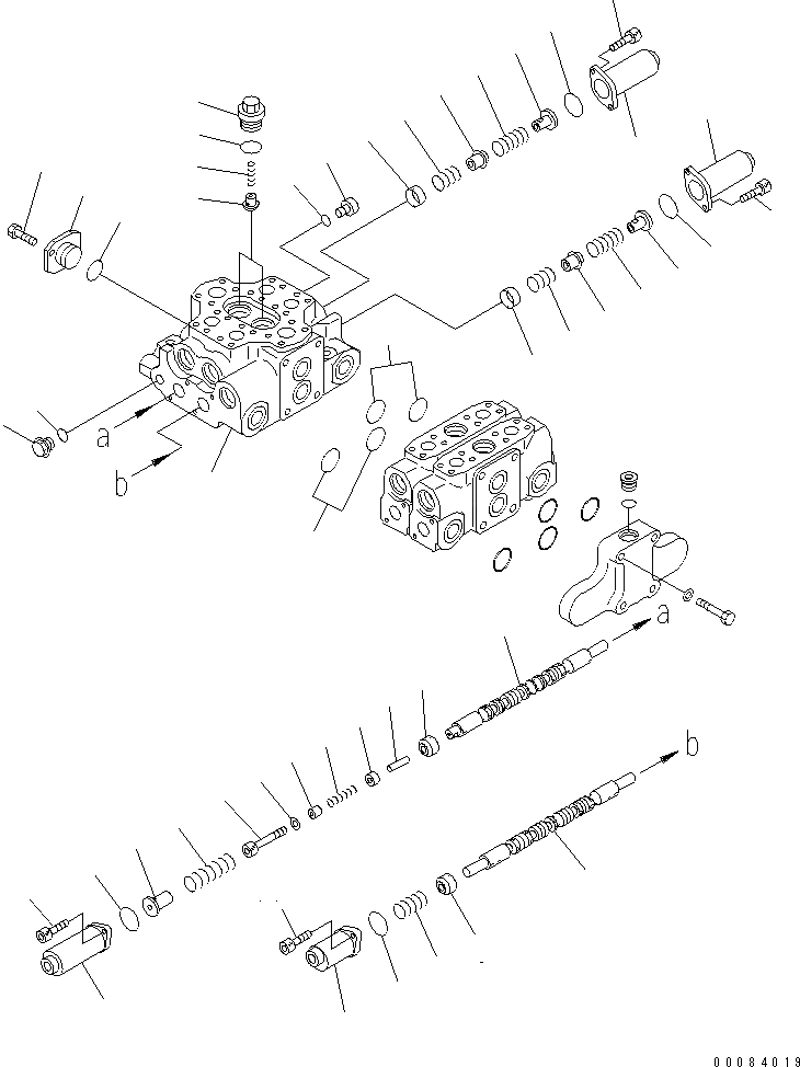 Схема запчастей Komatsu WA320-6 - УПРАВЛЯЮЩ. КЛАПАН (4-Х СЕКЦИОНН.) (/)(№7-) ОСНОВН. КОМПОНЕНТЫ И РЕМКОМПЛЕКТЫ