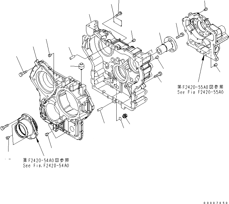 Схема запчастей Komatsu WA320-6 - ПЕРЕДАЧА (/) (КОРПУС)(№7-) СИЛОВАЯ ПЕРЕДАЧА