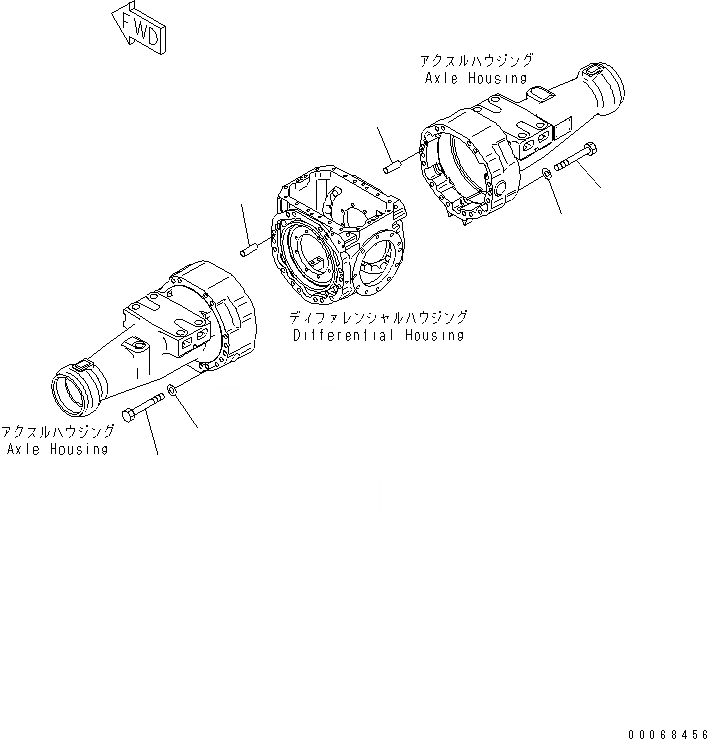 Схема запчастей Komatsu WA320-6 - ПЕРЕДНИЙ МОСТ (ЭЛЕМЕНТЫ КРЕПЛЕНИЯ)(№7-) СИЛОВАЯ ПЕРЕДАЧА