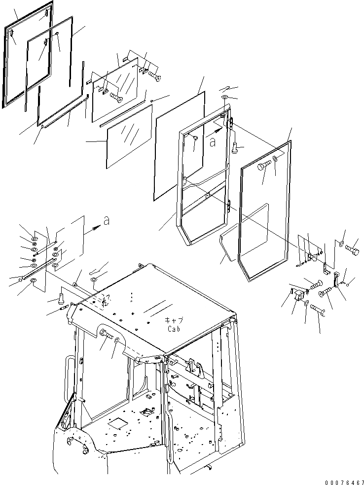 Схема запчастей Komatsu WA320-6 - КАБИНА ROPS (ДВЕРЬ) (ПРАВ.) (ДЛЯ КРОМЕ ЯПОН.)(№77-) КАБИНА ОПЕРАТОРА И СИСТЕМА УПРАВЛЕНИЯ