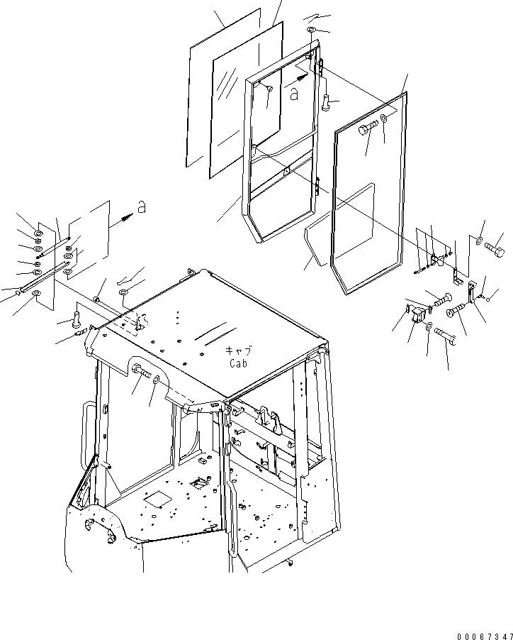 Схема запчастей Komatsu WA320-6 - КАБИНА ROPS (ДВЕРЬ) (ПРАВ.) (ФИКС. СТЕКЛА ТИП)(№7-) КАБИНА ОПЕРАТОРА И СИСТЕМА УПРАВЛЕНИЯ