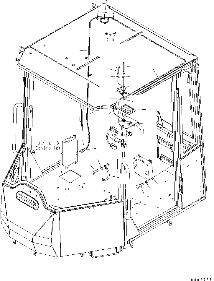 Схема запчастей Komatsu WA320-6 - ПОЛ (ПОЛ Э/ПРОВОДКА) (/) (ДЛЯ КРОМЕ ЯПОН.) (KOMTRAX)(№7-) КАБИНА ОПЕРАТОРА И СИСТЕМА УПРАВЛЕНИЯ