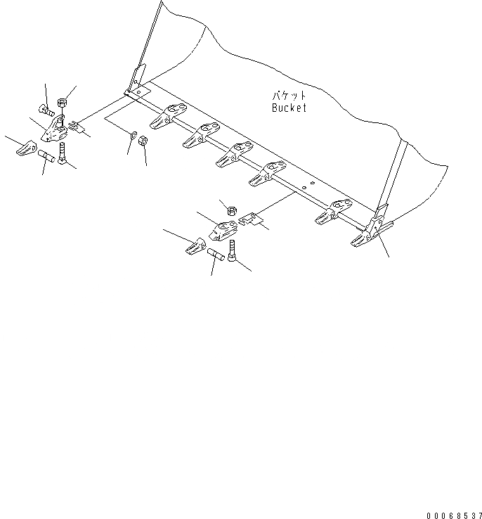 Схема запчастей Komatsu WA320-6 - ЗУБЬЯ(TIP ТИП)(№7-) РАБОЧЕЕ ОБОРУДОВАНИЕ