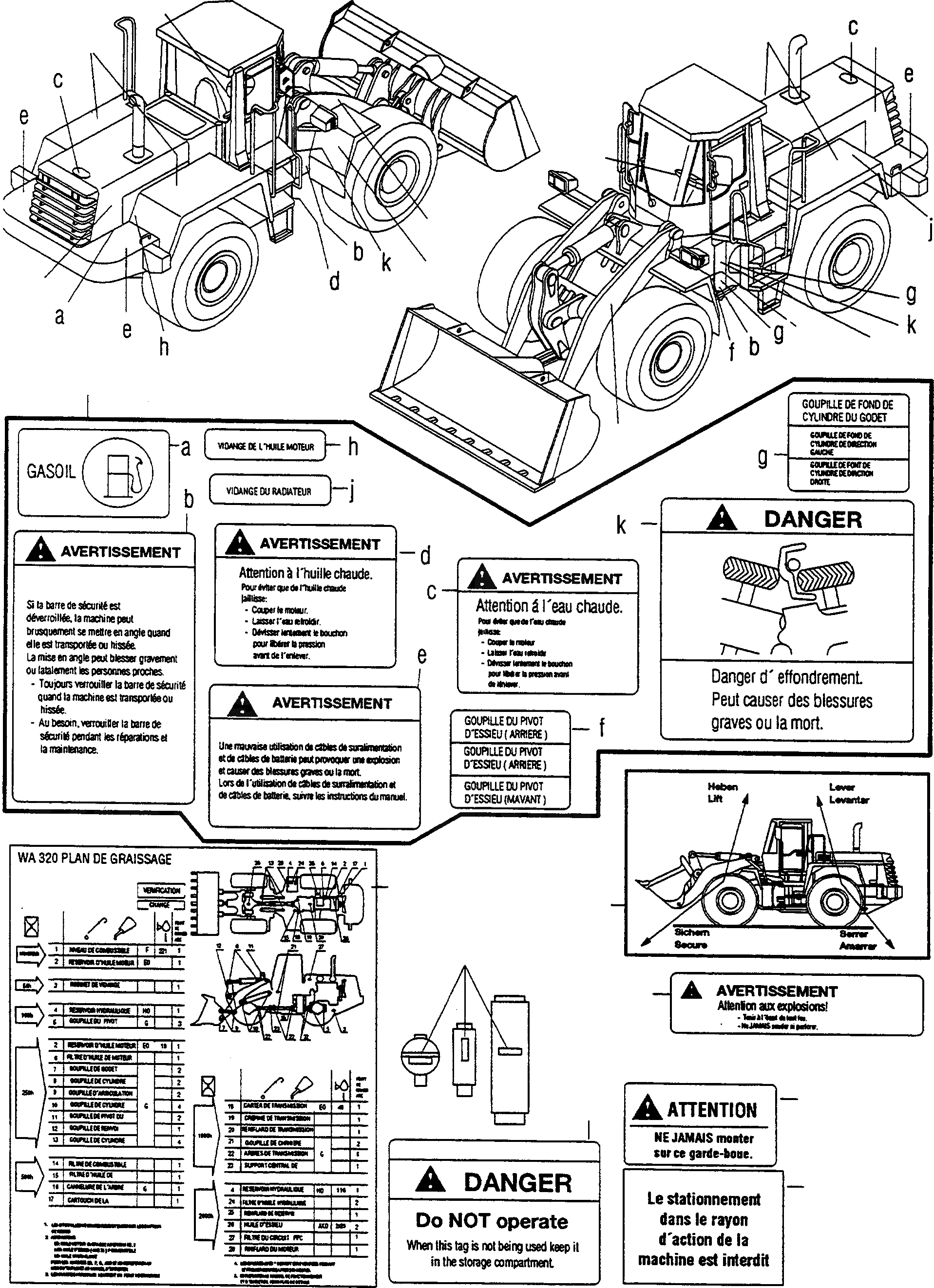 Схема запчастей Komatsu WA320-3 - ТАБЛИЧКИS, ФРАНЦИЯ ИНСТРУМЕНТ, АКСЕССУАРЫ, БУКВЕНН.