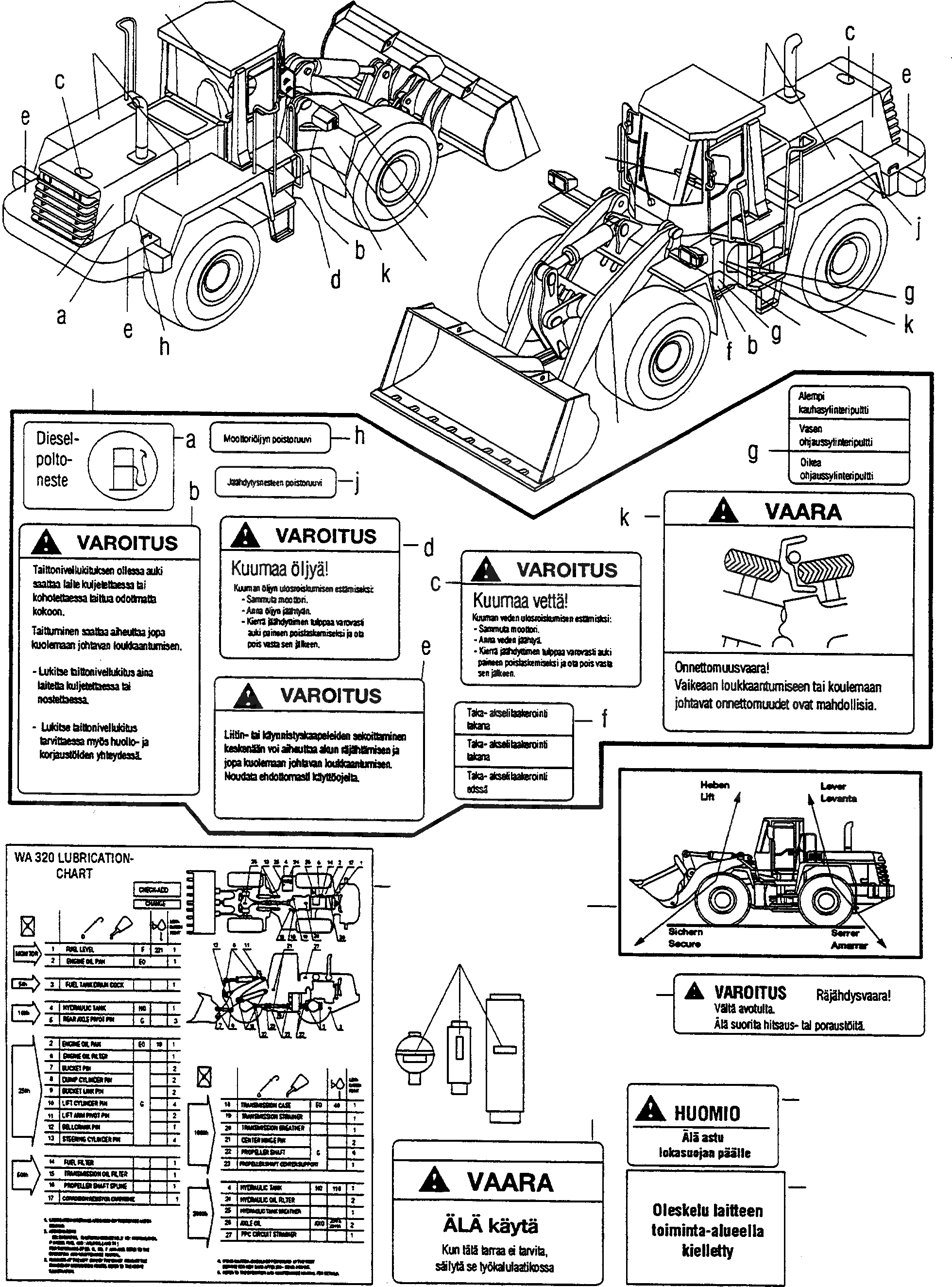 Схема запчастей Komatsu WA320-3 - ТАБЛИЧКИS, FINNISH ИНСТРУМЕНТ, АКСЕССУАРЫ, БУКВЕНН.