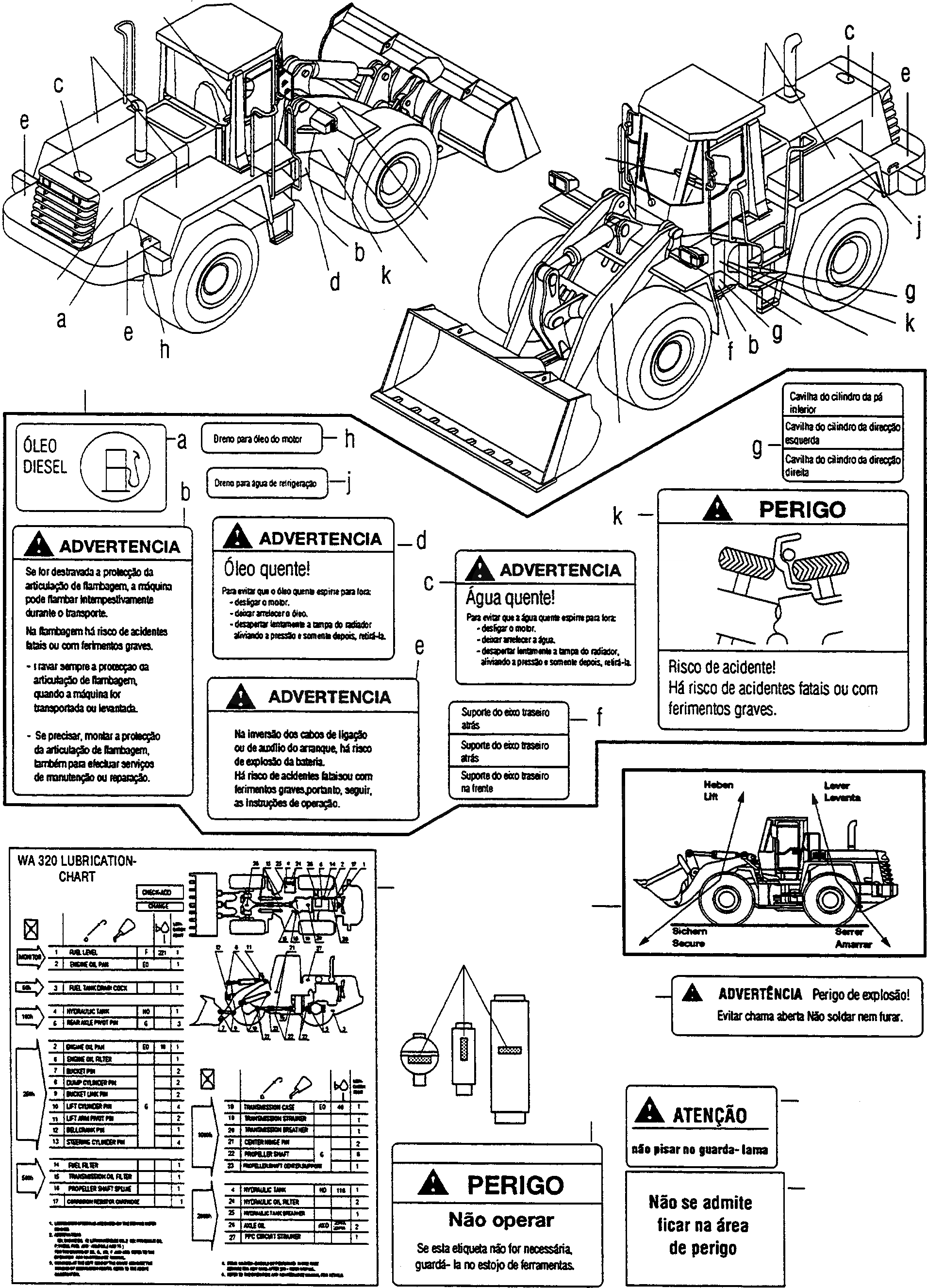 Схема запчастей Komatsu WA320-3 - ТАБЛИЧКИS, ПОРТУГАЛ. ИНСТРУМЕНТ, АКСЕССУАРЫ, БУКВЕНН.