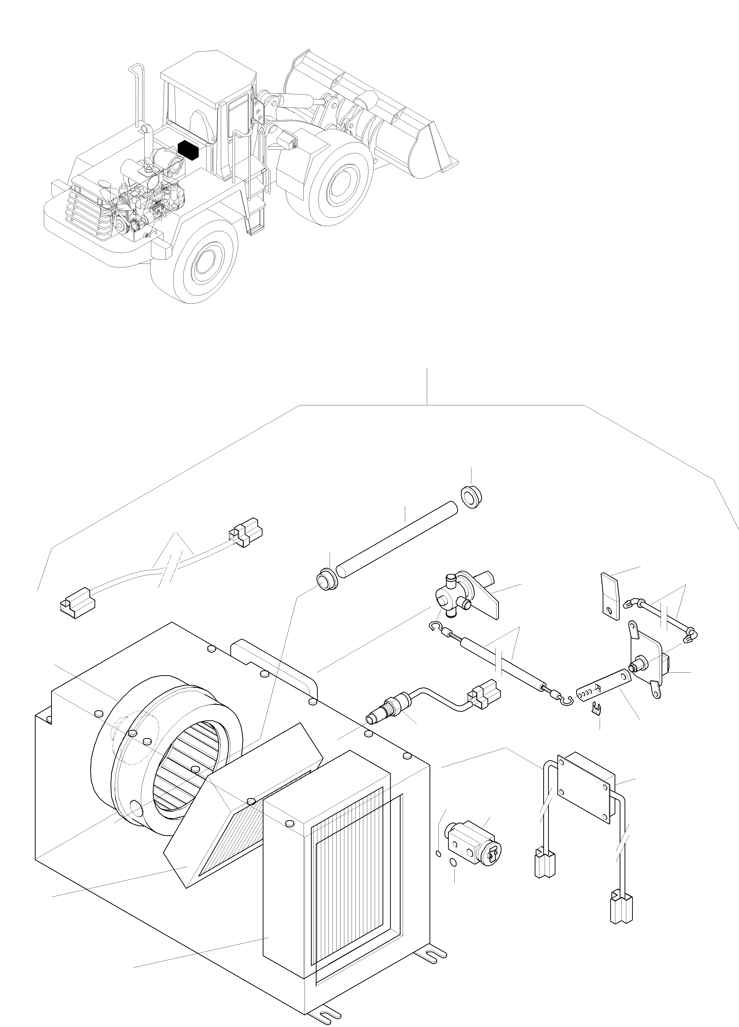 Схема запчастей Komatsu WA320-3 - КОНДИЦ. ВОЗДУХА ОБОГРЕВАТЕЛЬ.