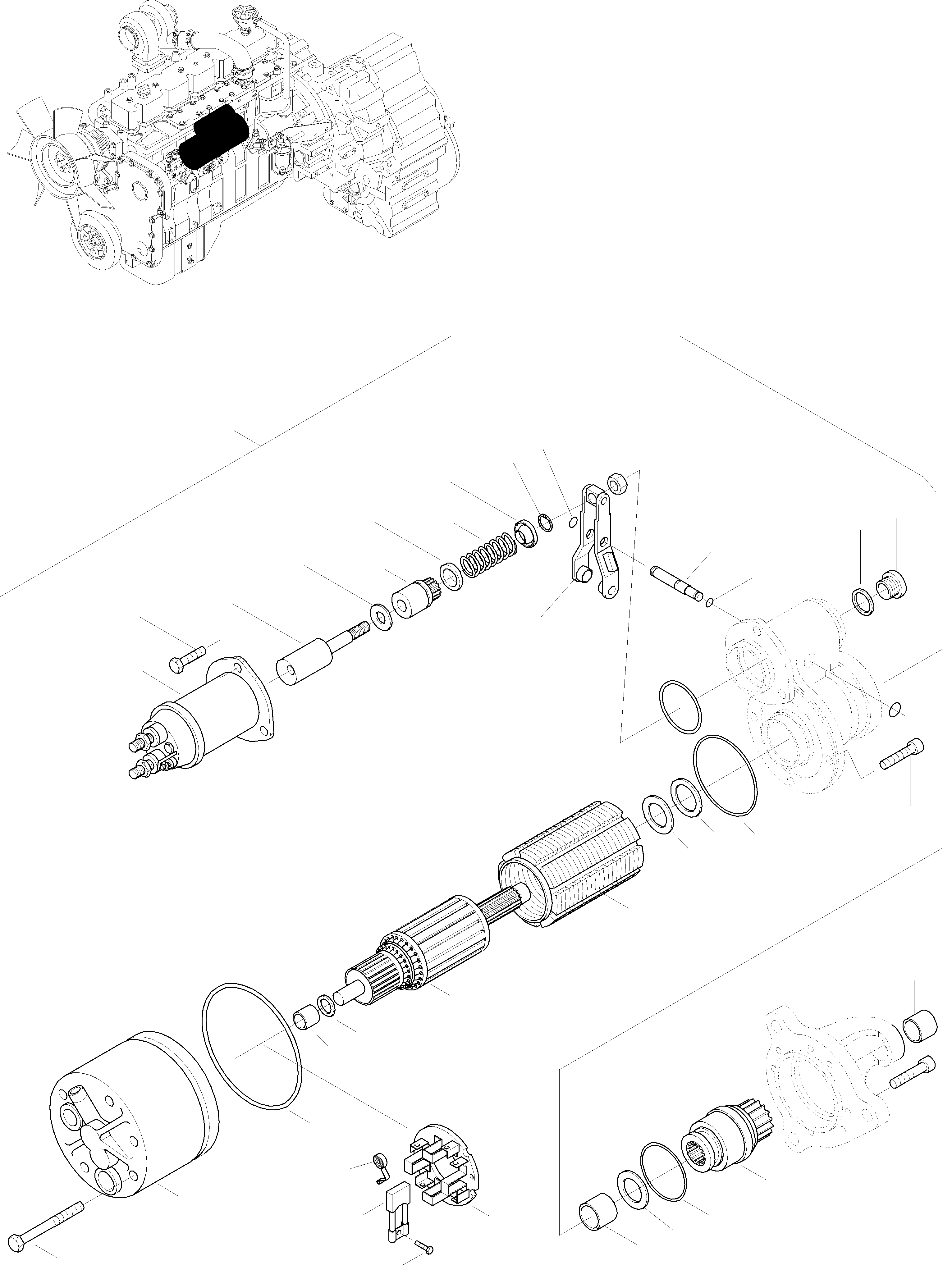 Схема запчастей Komatsu WA320-3 - STARTERМОТОР ЭЛЕКТРИЧ. СИСТЕМА