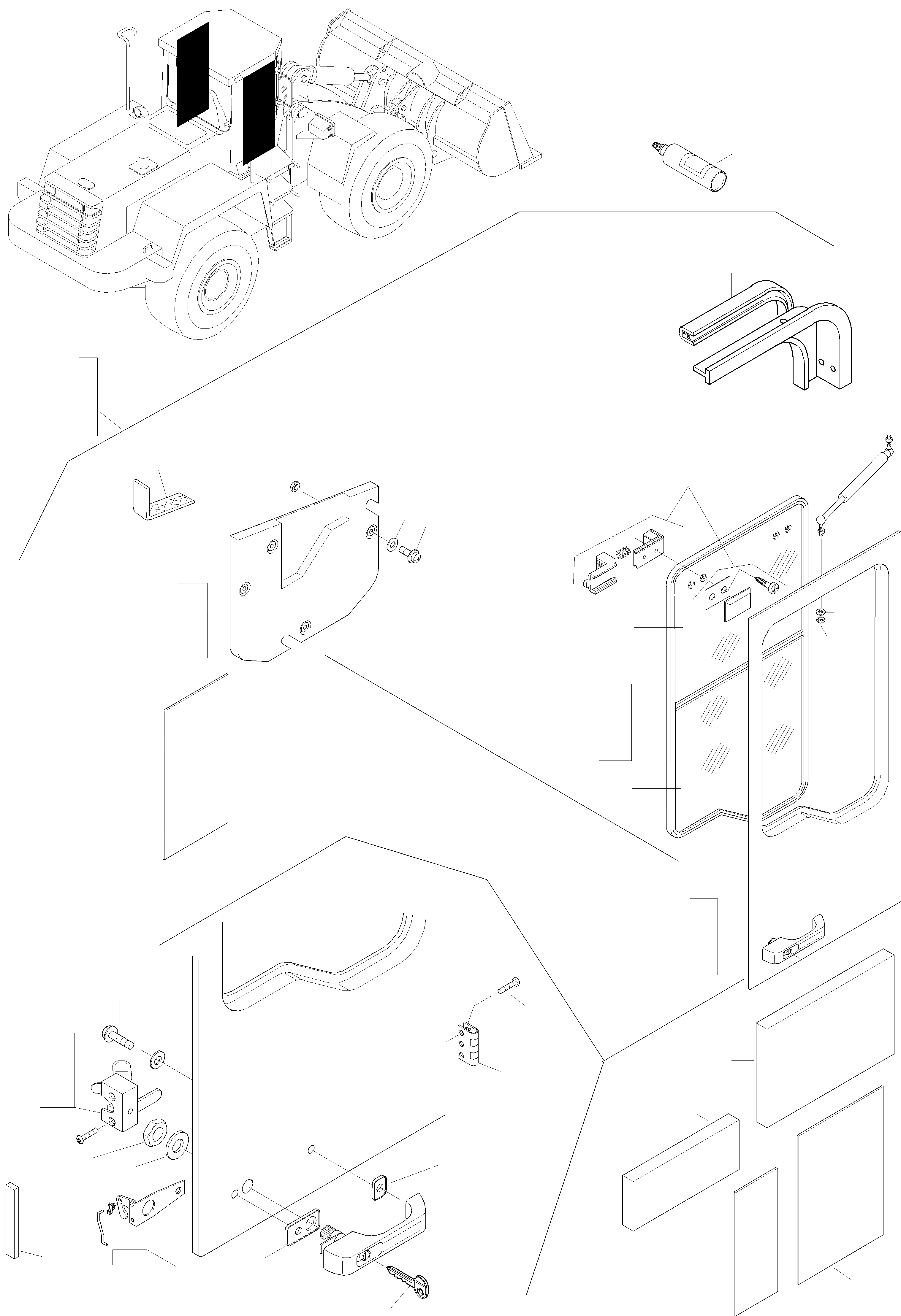 Схема запчастей Komatsu WA320-3 - БЕЗОПАСН. КАБИНА, ДВЕРЬS ПРИВОДRS КАБИНА